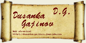 Dušanka Gajinov vizit kartica
